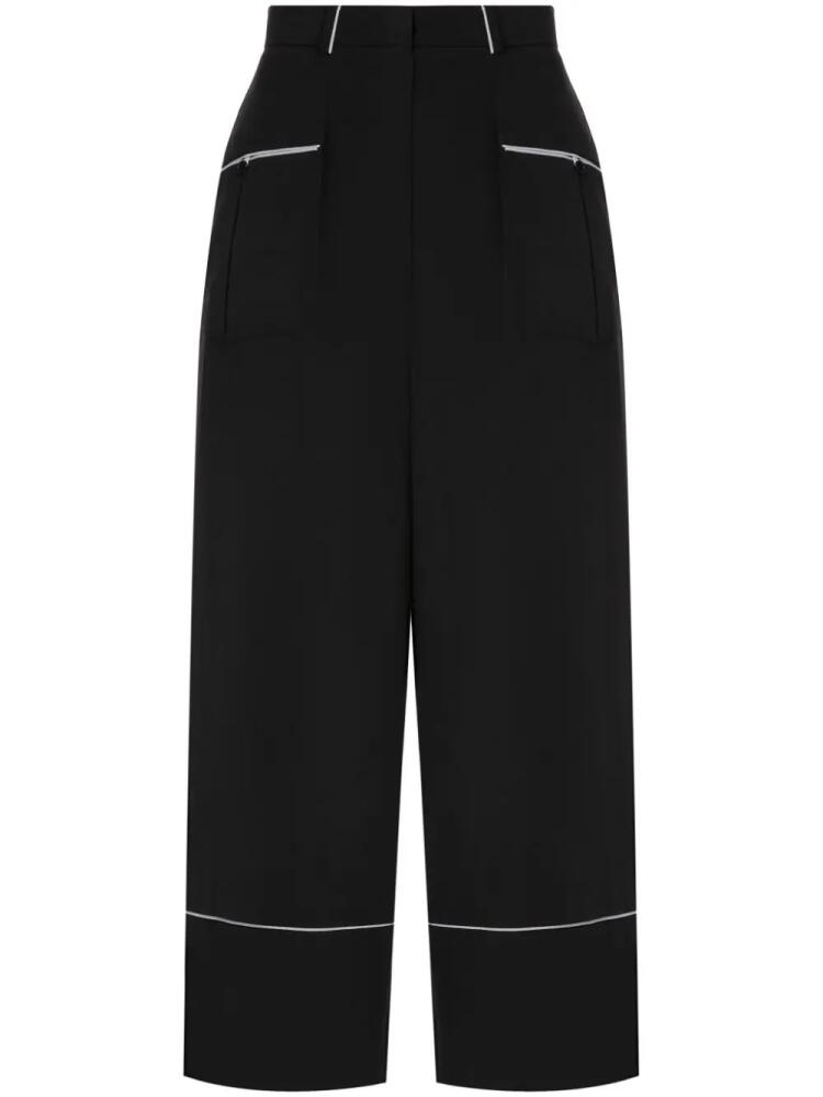 A.M.G. contrast-piping pajama trousers - Black Cover