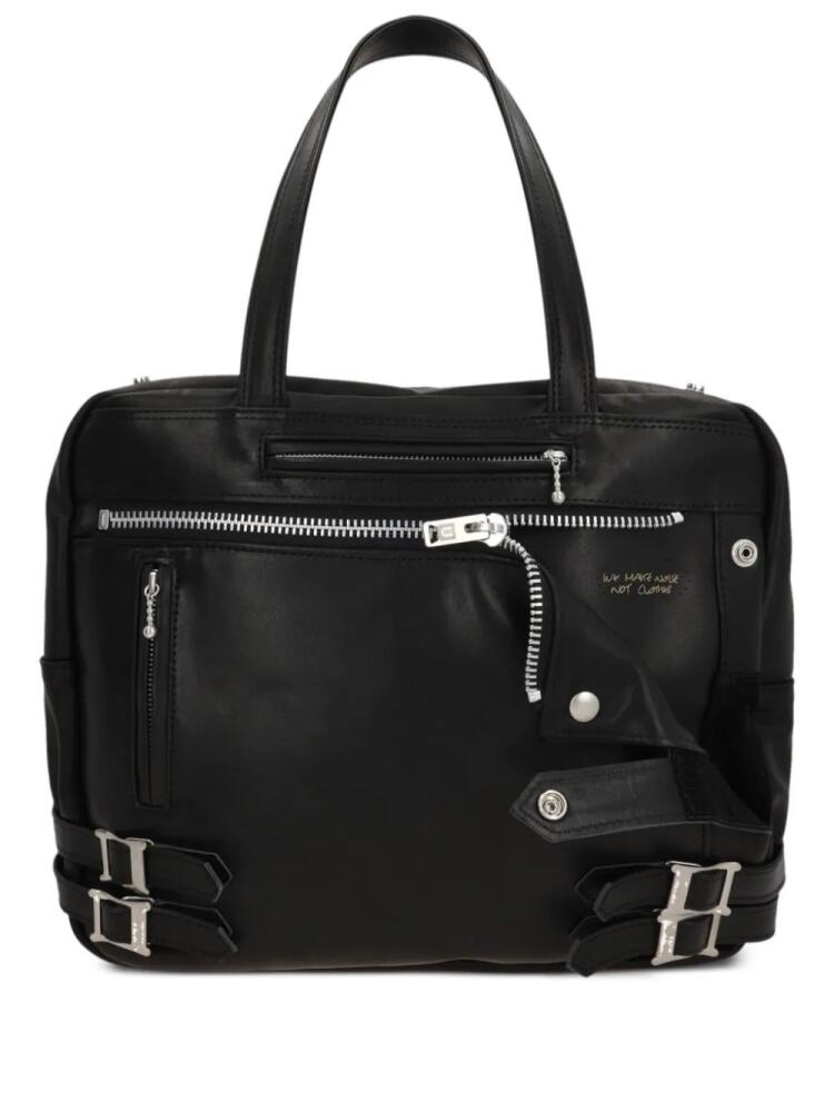 Undercover graphic-print leather tote bag - Black Cover