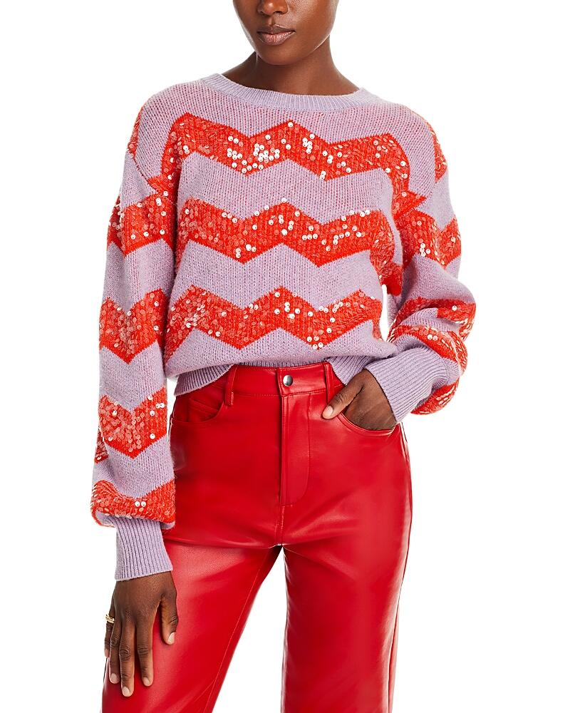 Essentiel Antwerp Sequin Chevron Stripe Crewneck Sweater Cover