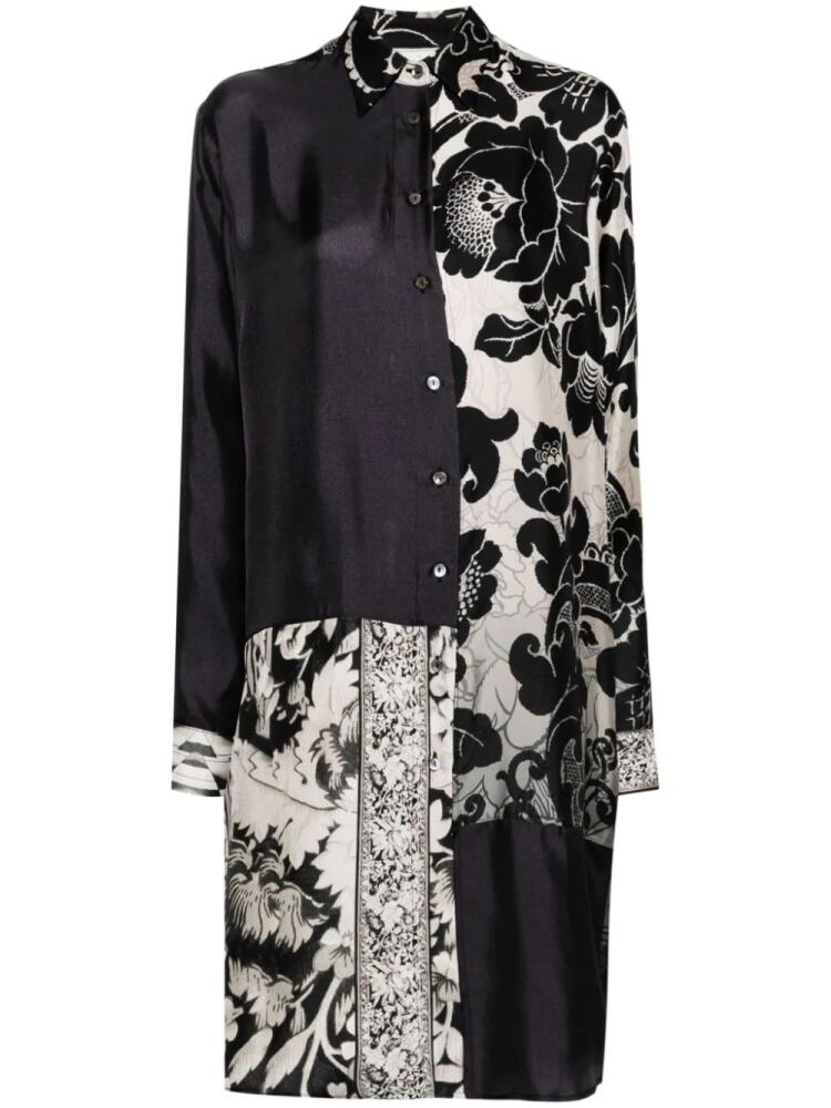 Pierre-Louis Mascia Aloe floral silk dress - Black Cover