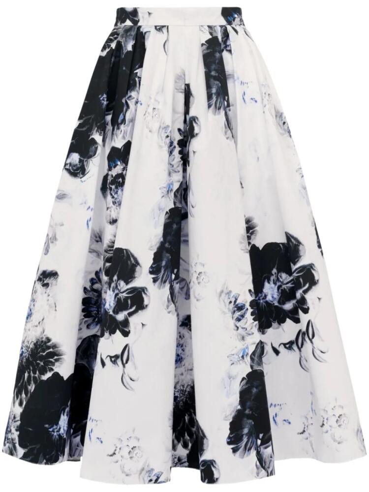 Alexander McQueen Chiaroscuro pleated midi skirt - Blue Cover