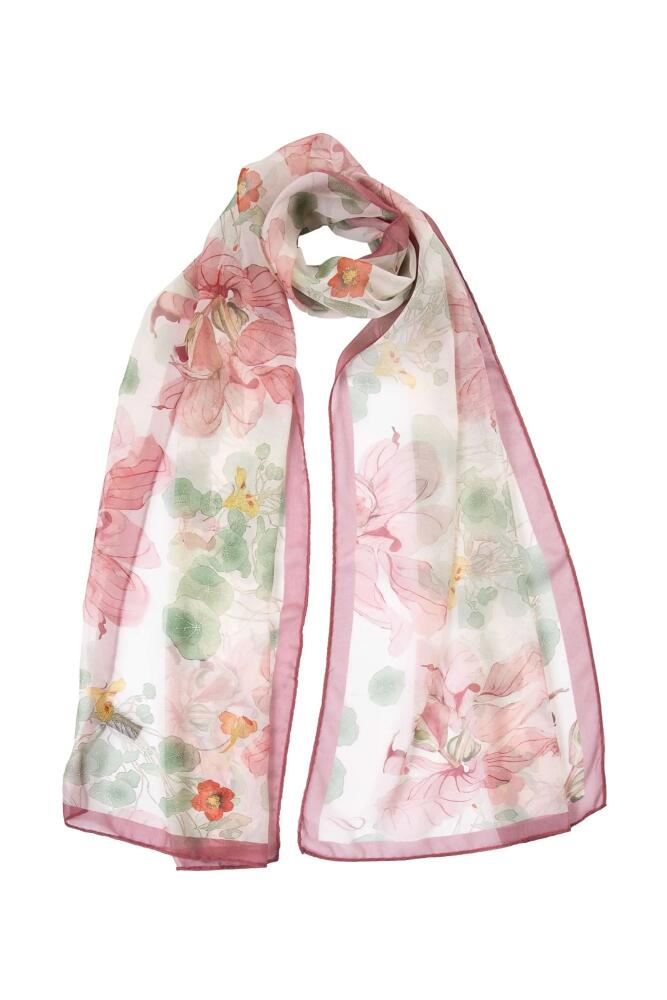 Elizabetta Monique - Long Sheer Silk Scarf for Women in Antique Rose Cover