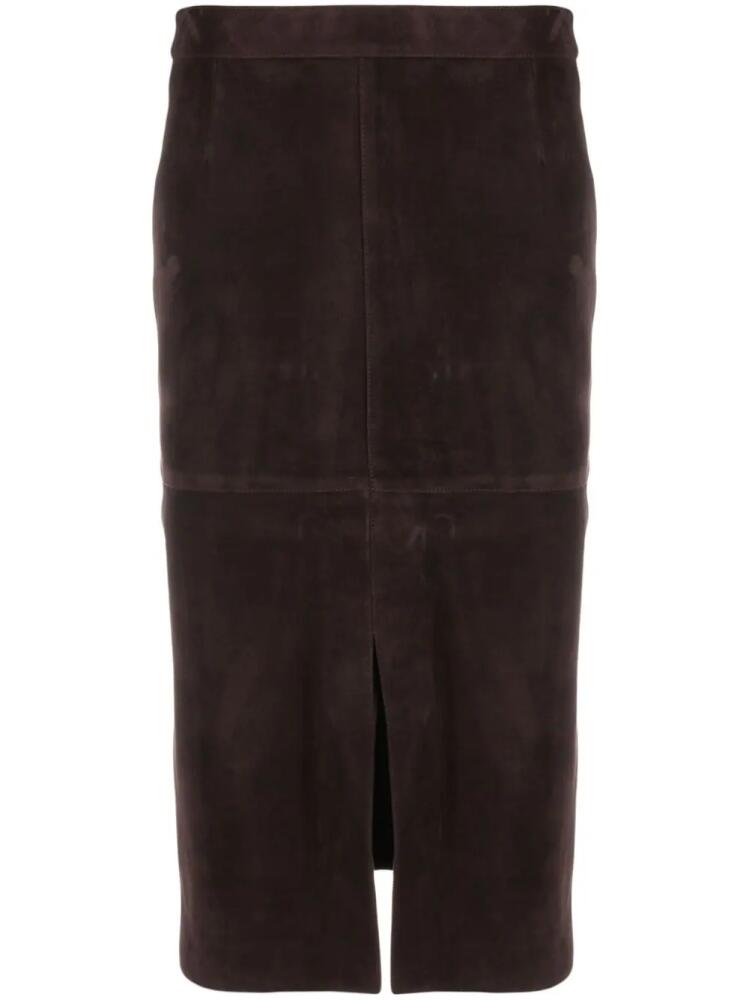 TOTEME suede midi skirt - Brown Cover