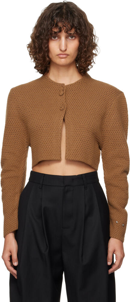 ADER error Brown Cropped Cardigan Cover