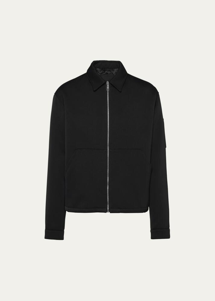 Prada Men's Cotton and Silk Zip-Front Blouson Jacket Cover