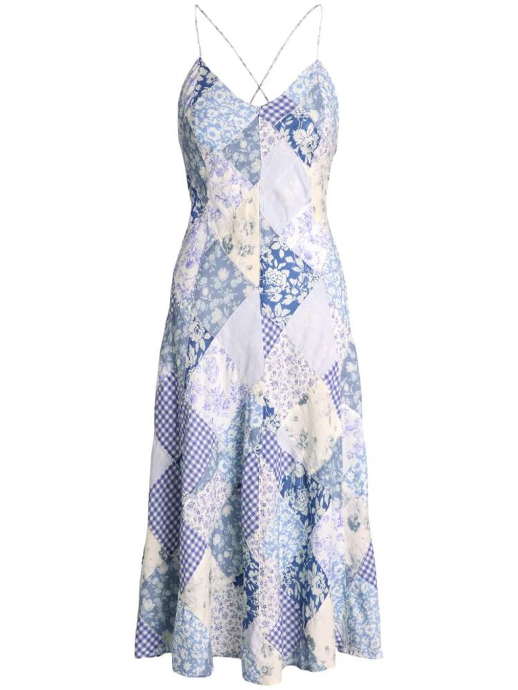 Polo Ralph Lauren sleeveless patchwork midi dress - Blue Cover