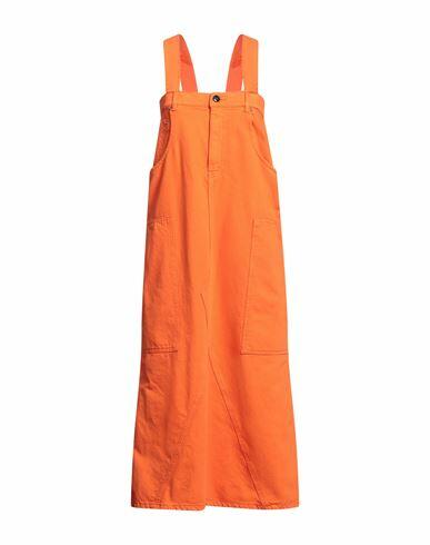 Semicouture Woman Midi dress Orange Cotton Cover