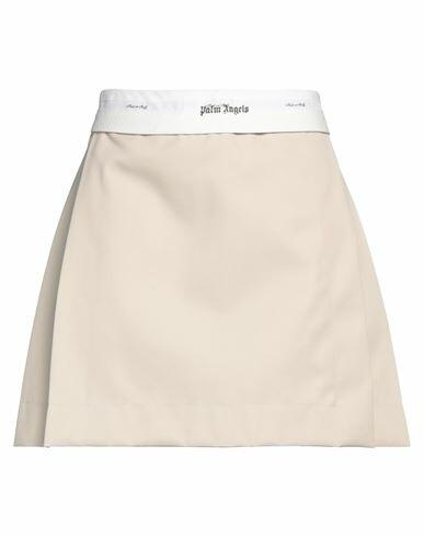 Palm Angels Woman Mini skirt Beige Polyester, Cotton Cover