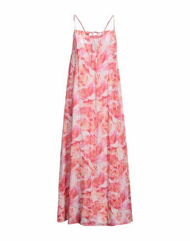 120% Lino Woman Maxi dress Red Linen Cover