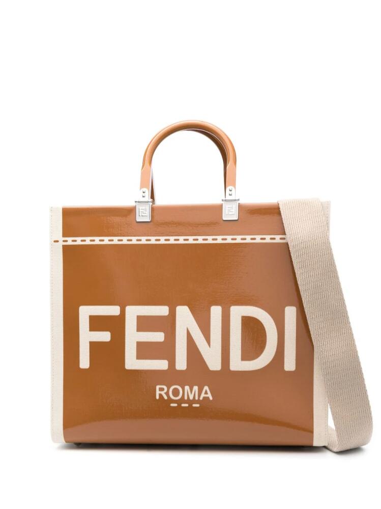 FENDI logo-print tote bag - Brown Cover