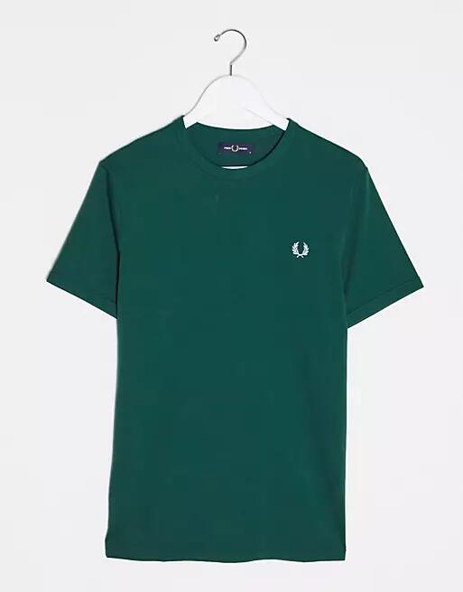 Fred Perry ringer t-shirt in green Cover