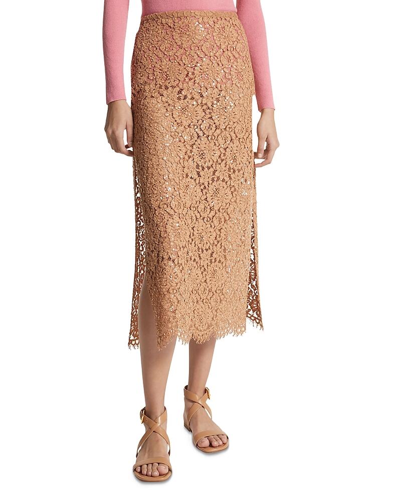 Michael Kors Collection Corded Lace Sequin Embroidered Midi Skirt Cover