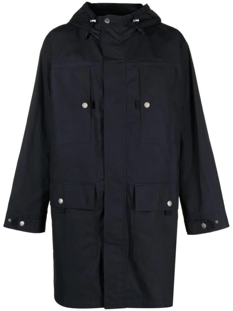 A.P.C. drawstring-hood cotton parka - Blue Cover