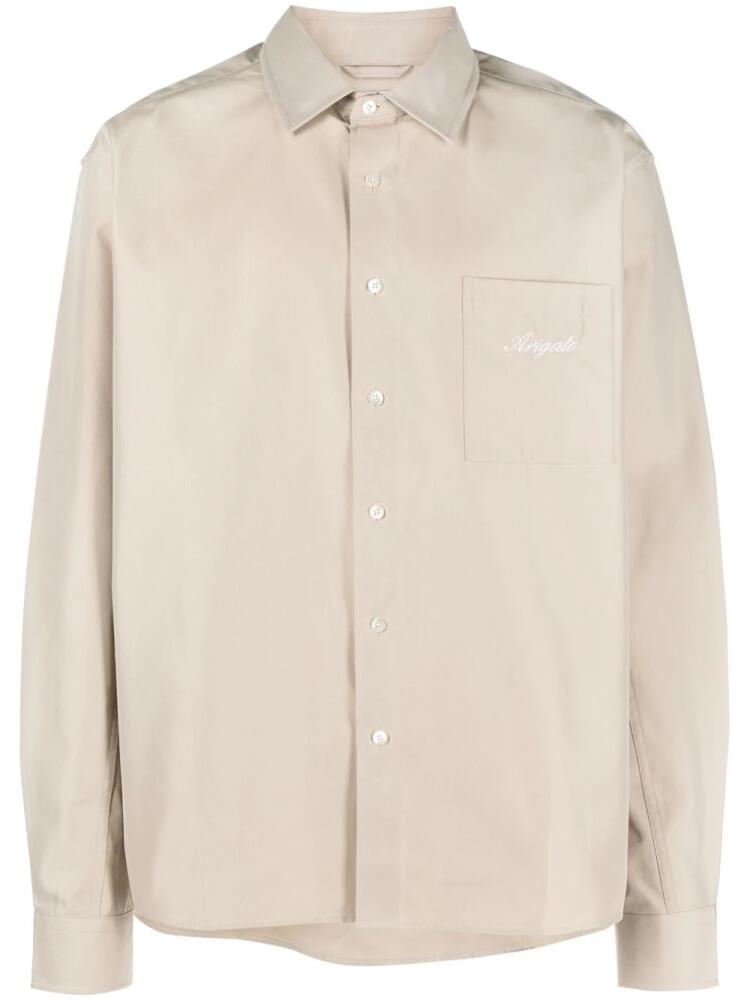 Axel Arigato Flow logo-embroidered shirt - Neutrals Cover