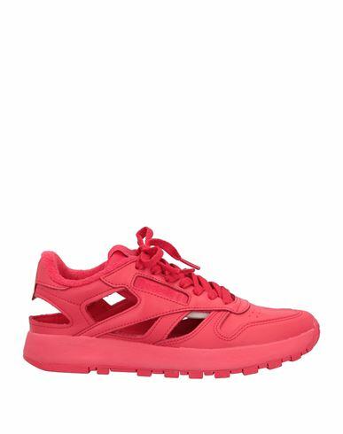 Maison Margiela X Reebok Man Sneakers Red Soft Leather, Textile fibers Cover