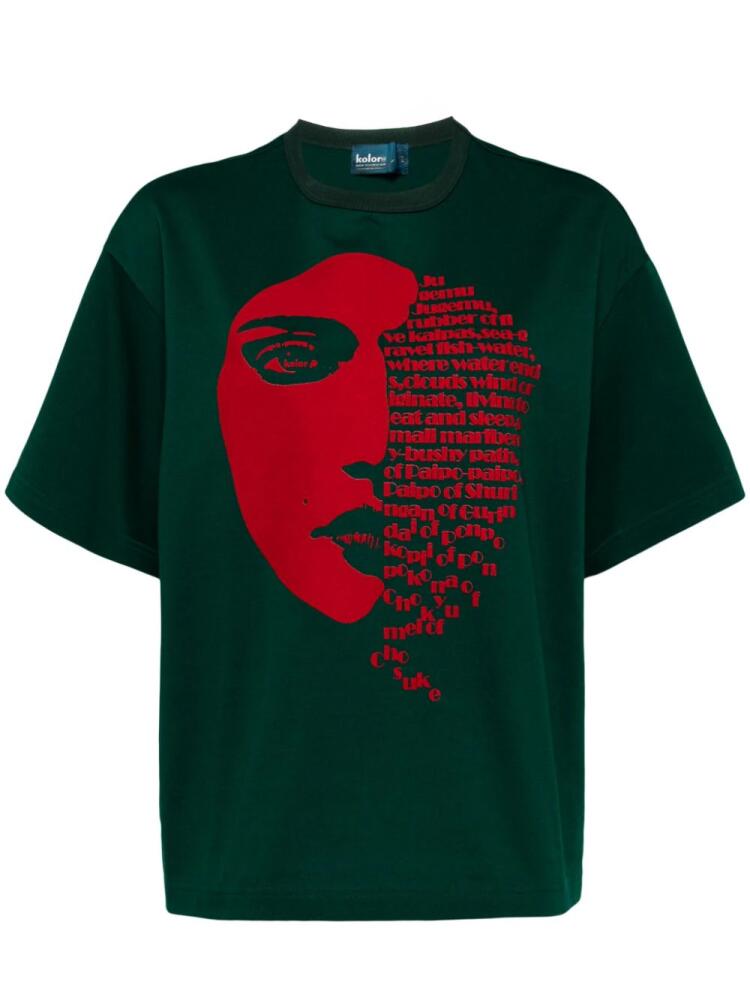 Kolor face-print T-shirt - Green Cover