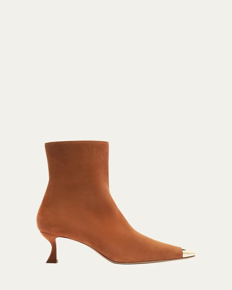 Alexandre Birman Olivia Suede Cap-Toe Booties Cover