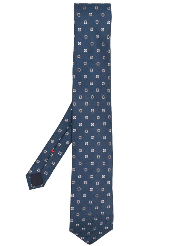 Lady Anne floral-print silk tie - Blue Cover