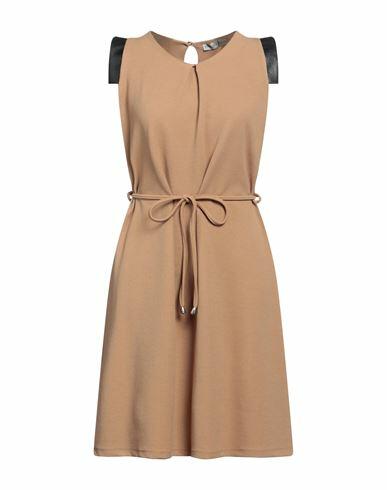 Boutique De La Femme Woman Midi dress Sand Polyester, Elastane Cover