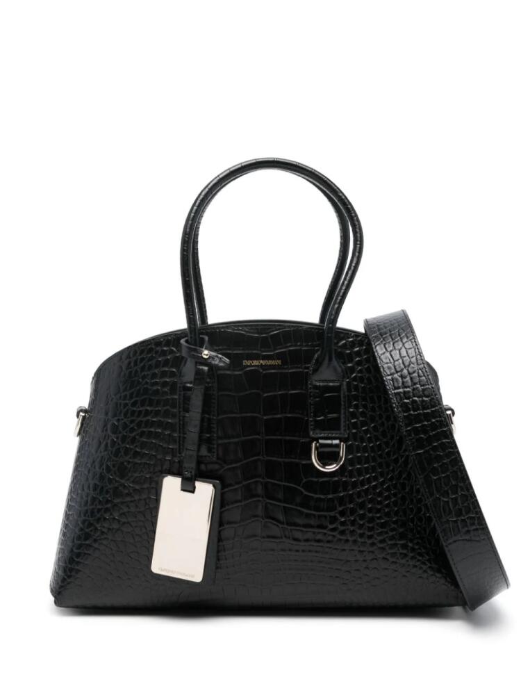 Emporio Armani medium ASV Icon tote bag - Black Cover