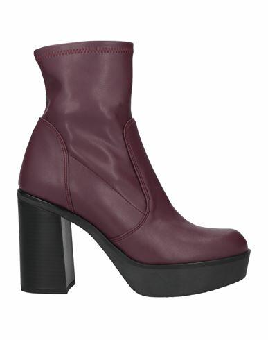 Lorenzo Mari Woman Ankle boots Deep purple Soft Leather Cover