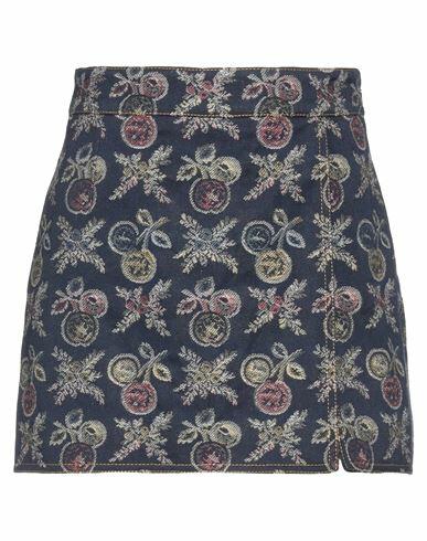 Etro Woman Mini skirt Midnight blue Cotton, Viscose, Polyester Cover