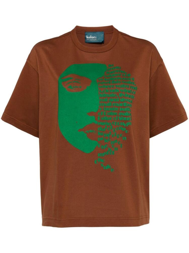 Kolor face-print T-shirt - Brown Cover