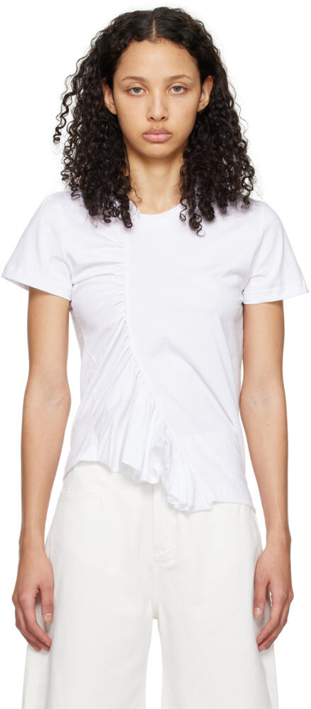 Marques Almeida White Gathered T-Shirt Cover