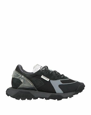 Run Of Man Sneakers Black Leather, Textile fibers Cover