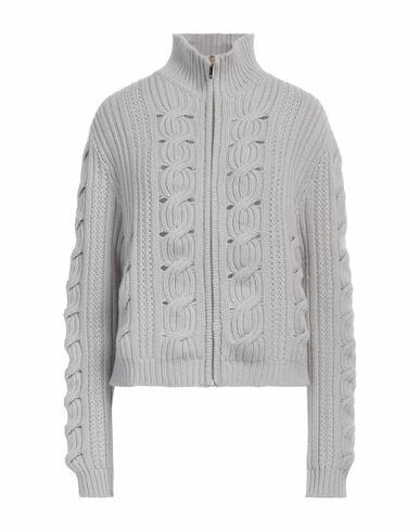 Lorena Antoniazzi Woman Cardigan Light grey Virgin Wool, Silk, Cashmere Cover