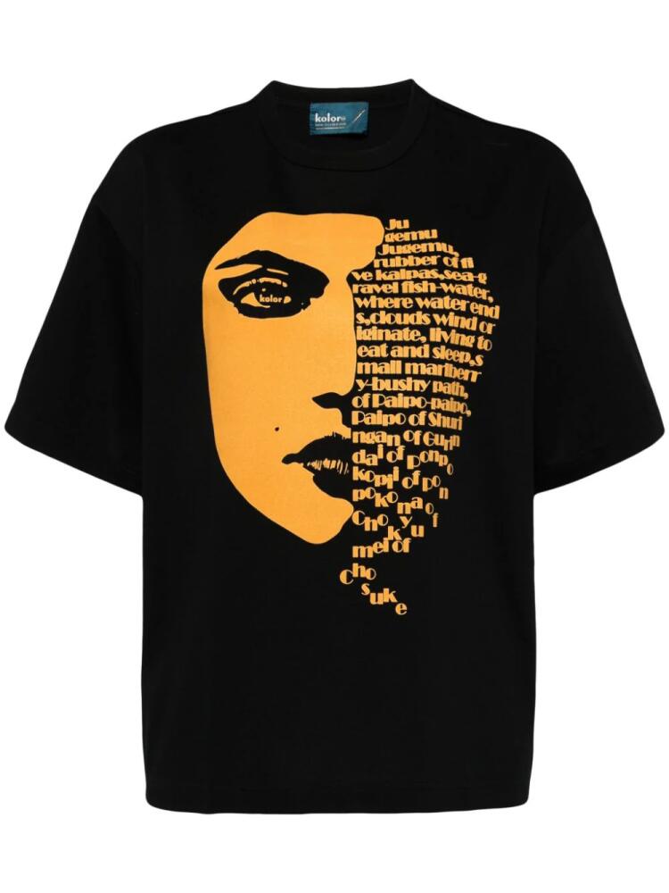 Kolor face-print T-shirt - Black Cover