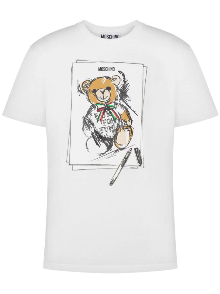 Moschino teddy bear-print cotton t-shirt - White Cover