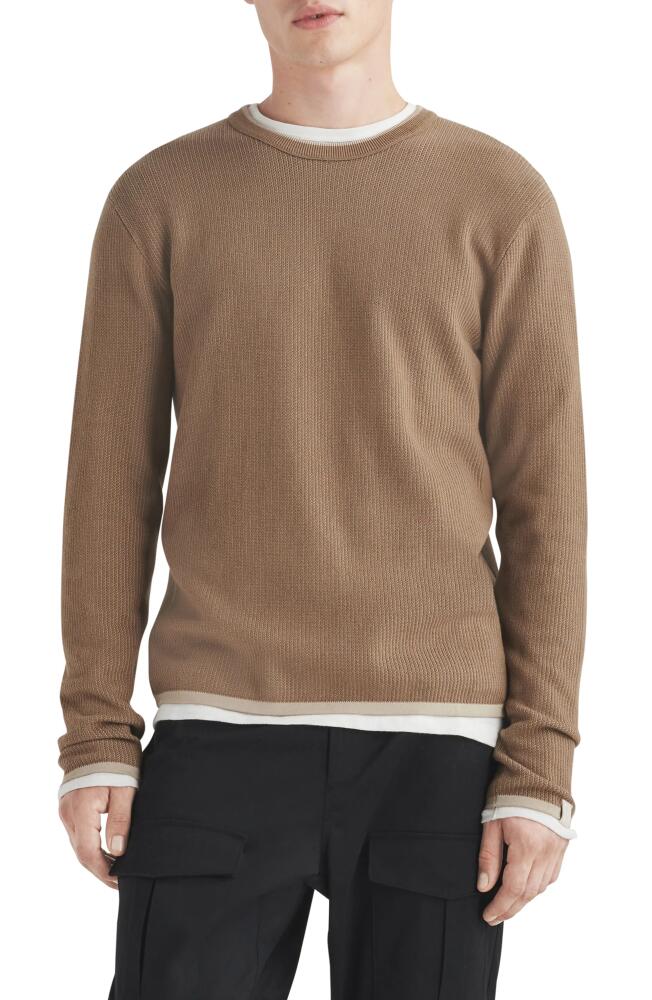 rag & bone Harvey Crewneck Cotton & Linen Sweater in Taupe Cover