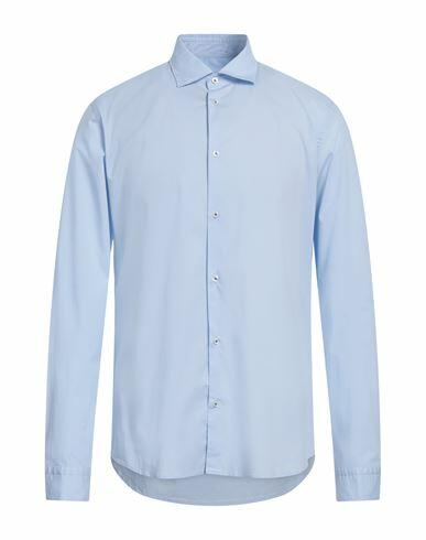 Manuel Ritz Man Shirt Light blue Cotton, Elastane Cover