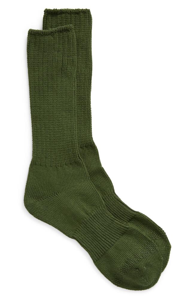 Nordstrom Wide Rib Cotton Blend Socks in Green Cypress Cover