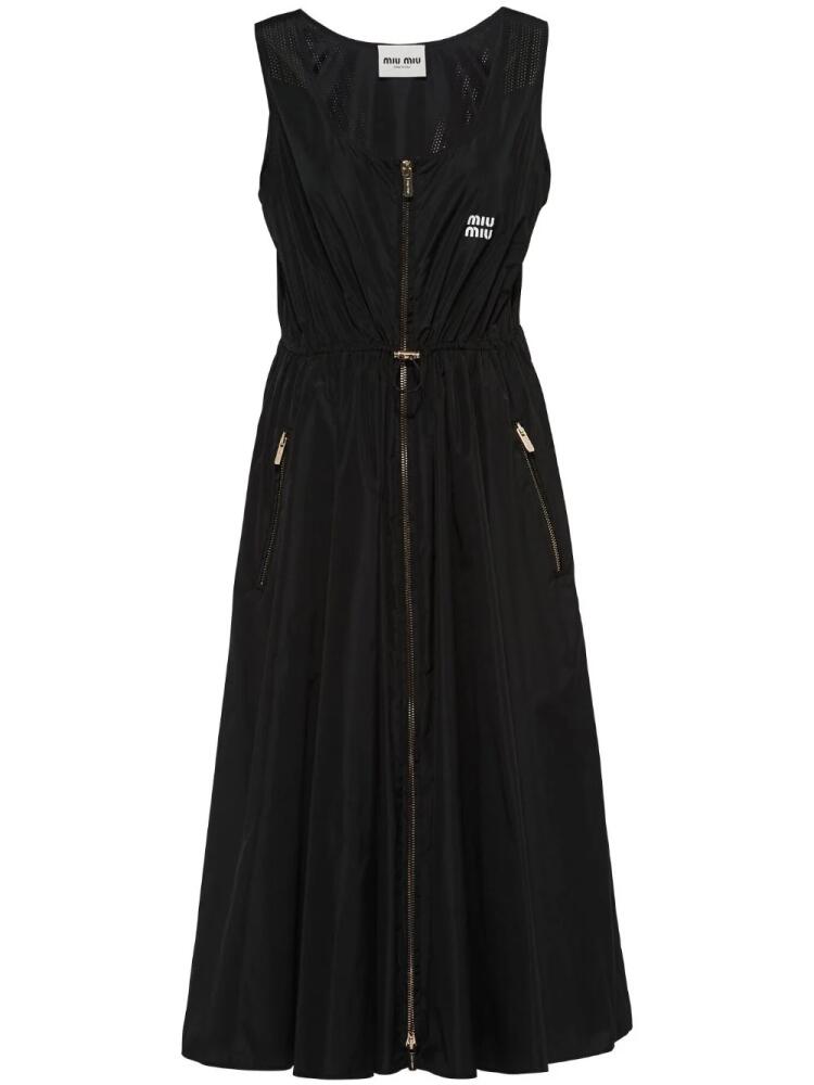 Miu Miu sleeveless zip-up midi dress - Black Cover