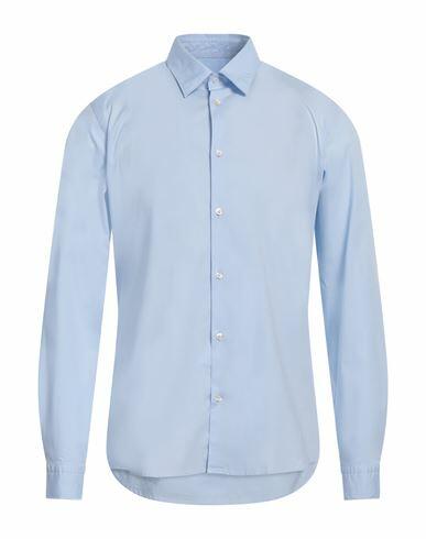 Manuel Ritz Man Shirt Light blue Cotton, Elastane Cover