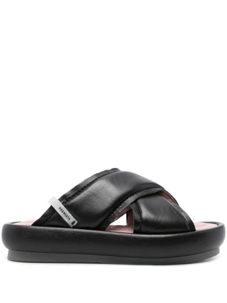 Premiata padded leather slides - Black Cover