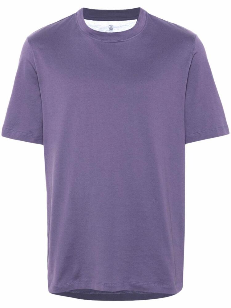 Brunello Cucinelli cotton T-shirt - Purple Cover