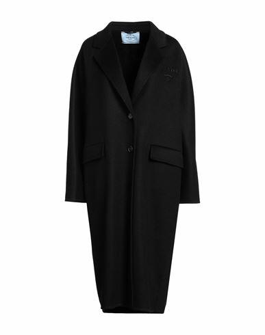 Prada Woman Coat Black Cashmere Cover