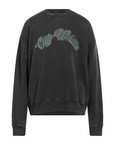 Off-white Man Sweatshirt Steel grey Cotton Cover