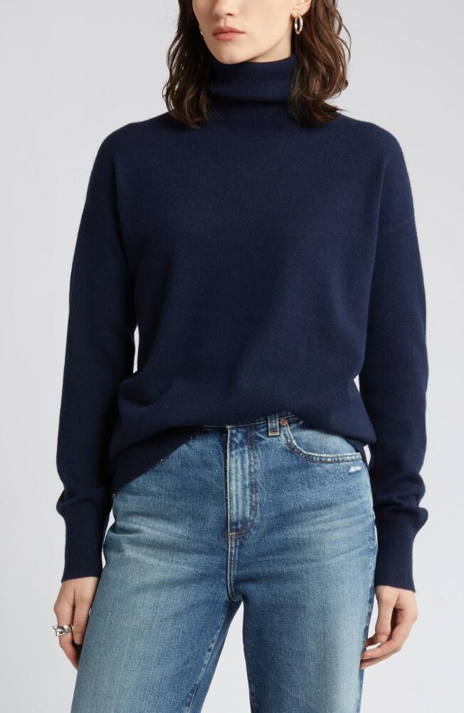 Nordstrom Cashmere Turtleneck Sweater in Navy Night Cover