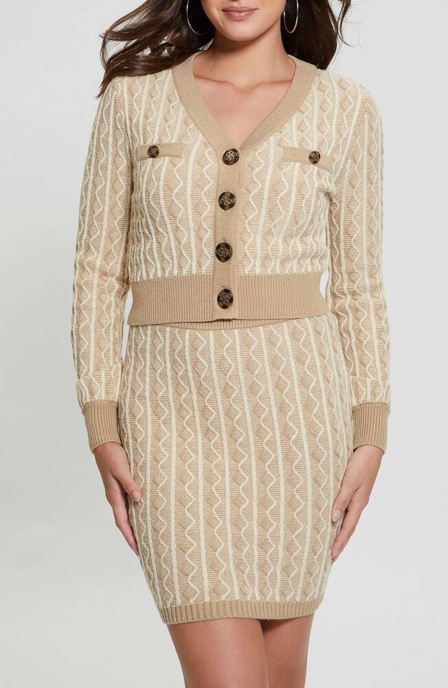 GUESS Tiffany Cardigan in Biscotti And Travertine Sand Cover