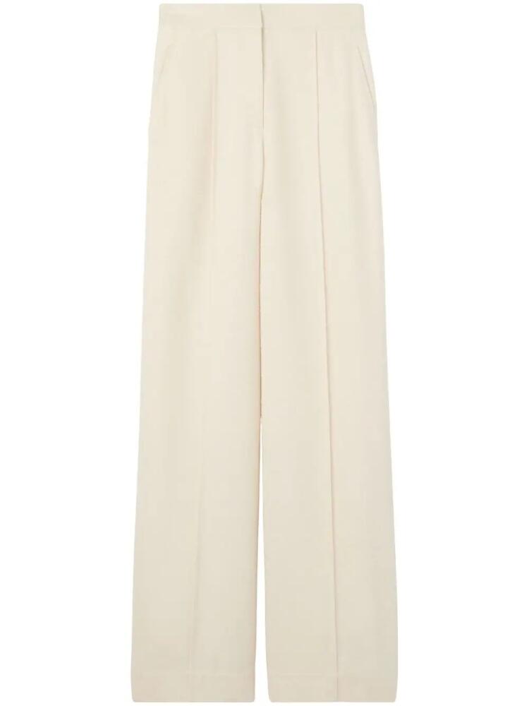 St. John high-waist cotton-blend trousers - Neutrals Cover