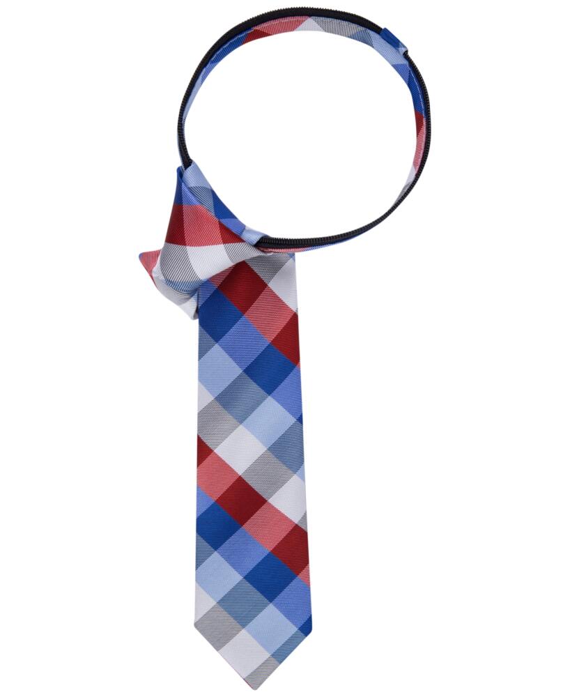 Tommy Hilfiger Big Boys All-Over Buffalo Grid Zipper Tie - Red Cover