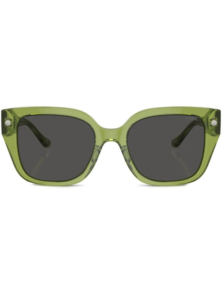 Coach logo-print square-frame sunglasses - Green Cover