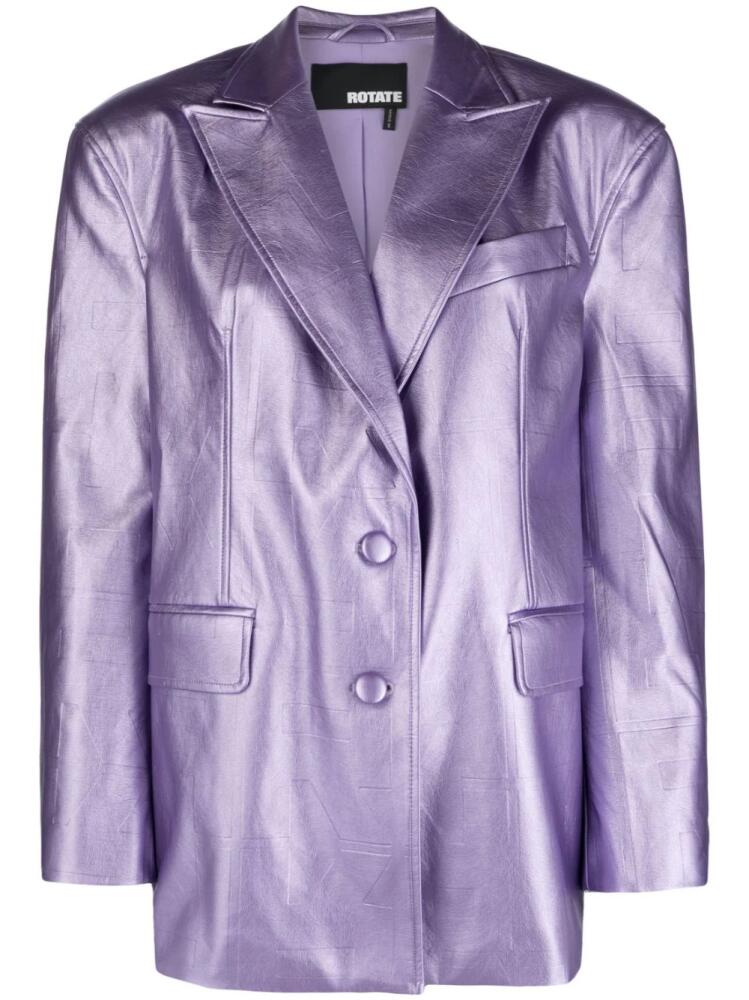 ROTATE BIRGER CHRISTENSEN logo-embossed metallic-effect blazer - Purple Cover