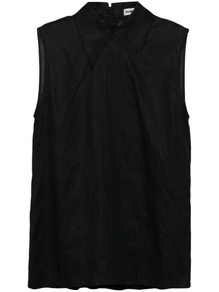 Jil Sander sleeveless cotton top - Black Cover