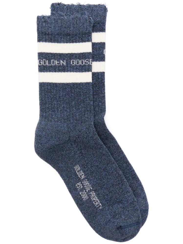 Golden Goose stripes and logo socks - Blue Cover