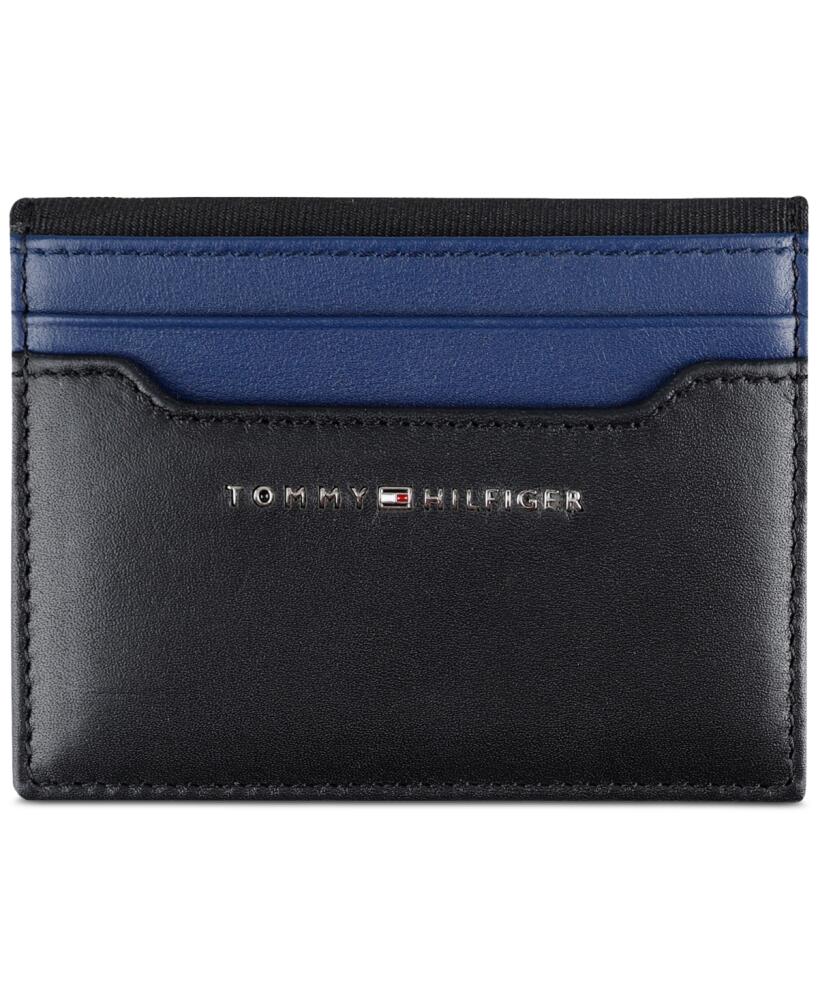 Tommy Hilfiger Men's Rfid Magnetic Reversible Card Case Wallet - Blue/Black Cover